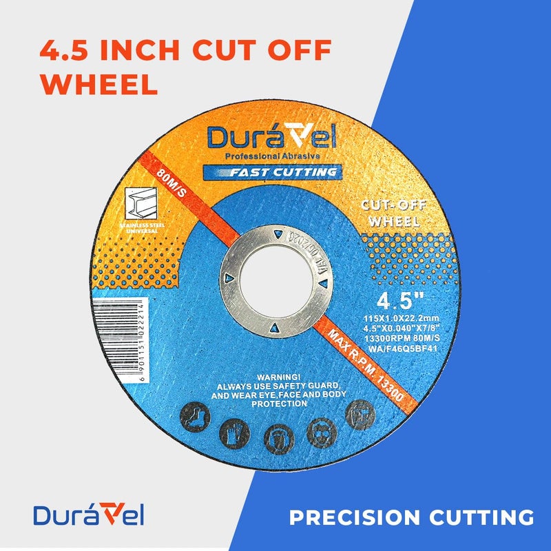 Duravel Professional Cut Off Wheel - 4.5" (Fast Cutting) - Thin Cutting Wheel for Angle Grinder & Cut-Off Tools - 20 Pack - Image 5